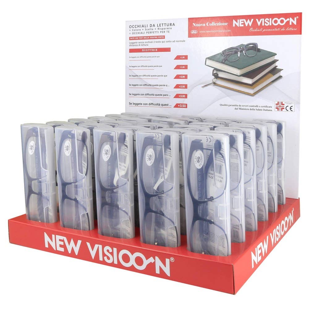 NEW VISION MILANO SRL - Wholesale Retailerdispay - Complete toonbankdisplay met 30 leesbrillen - rood14