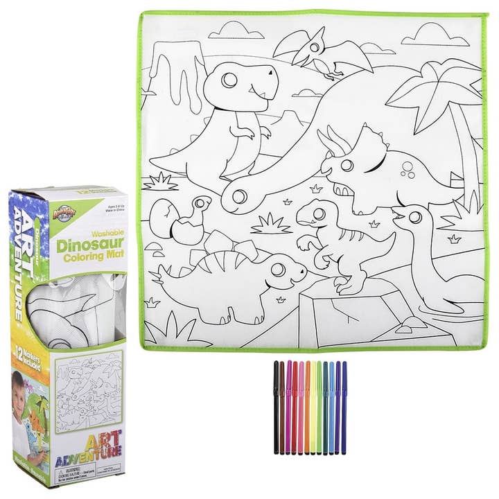 Brinquedos para crianças DINOSAUR WASHABLE DOODLE MAT LLB de 19,5" por atacado de La Luna Bella - Toys