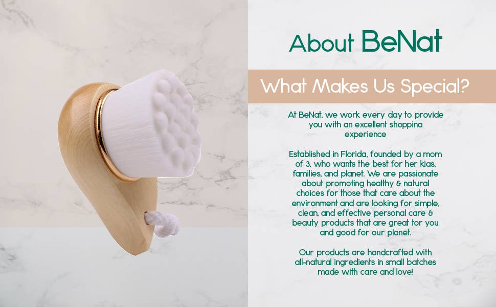 BeNat - Wholesale Facial Cleanser - Facial Brush Bamboo Handle8