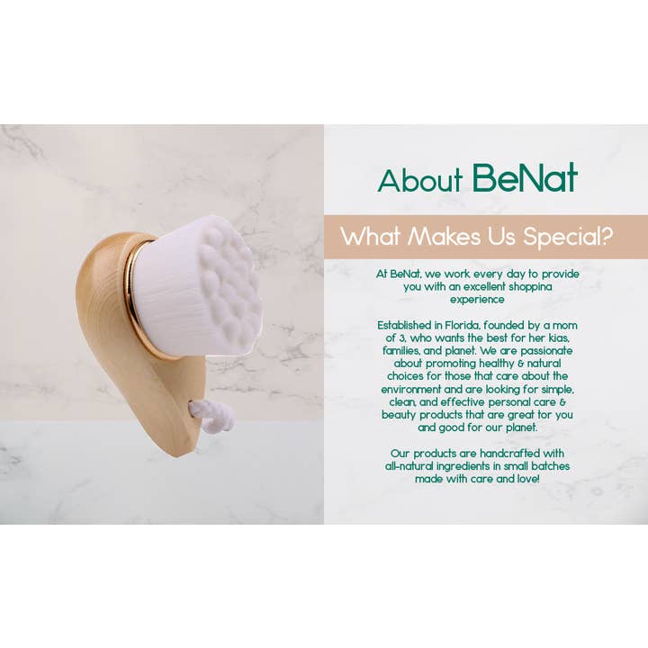 BeNat - Wholesale Facial Cleanser - Facial Brush Bamboo Handle8