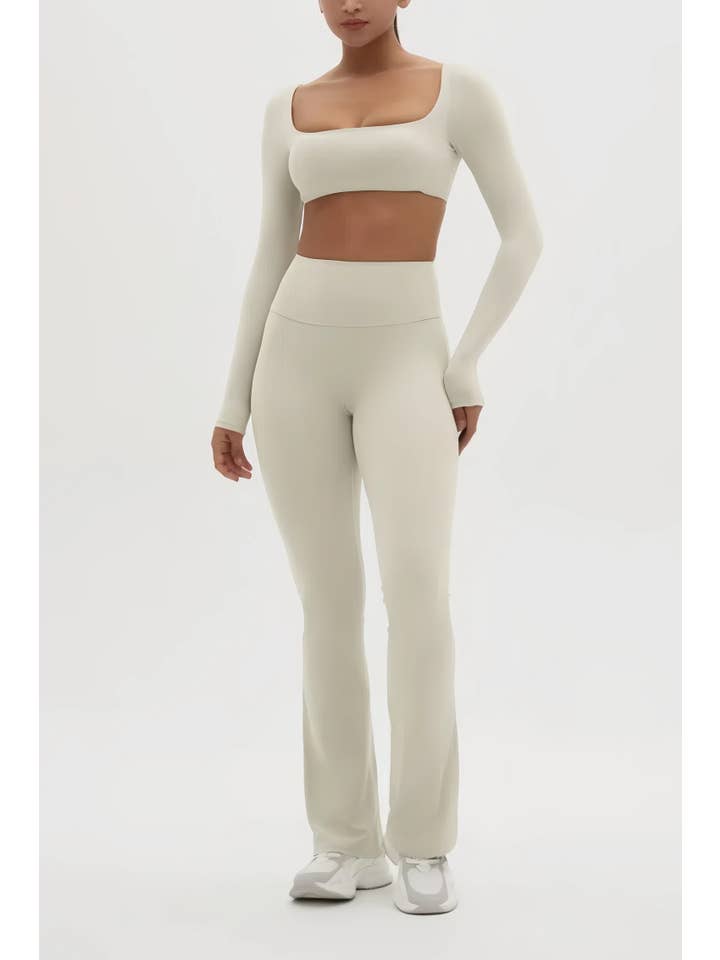 Mantra Active - Wholesale Activewear Set - Women's - Zoey Super Crop Top and Flare Yoga Pant Activewear Set