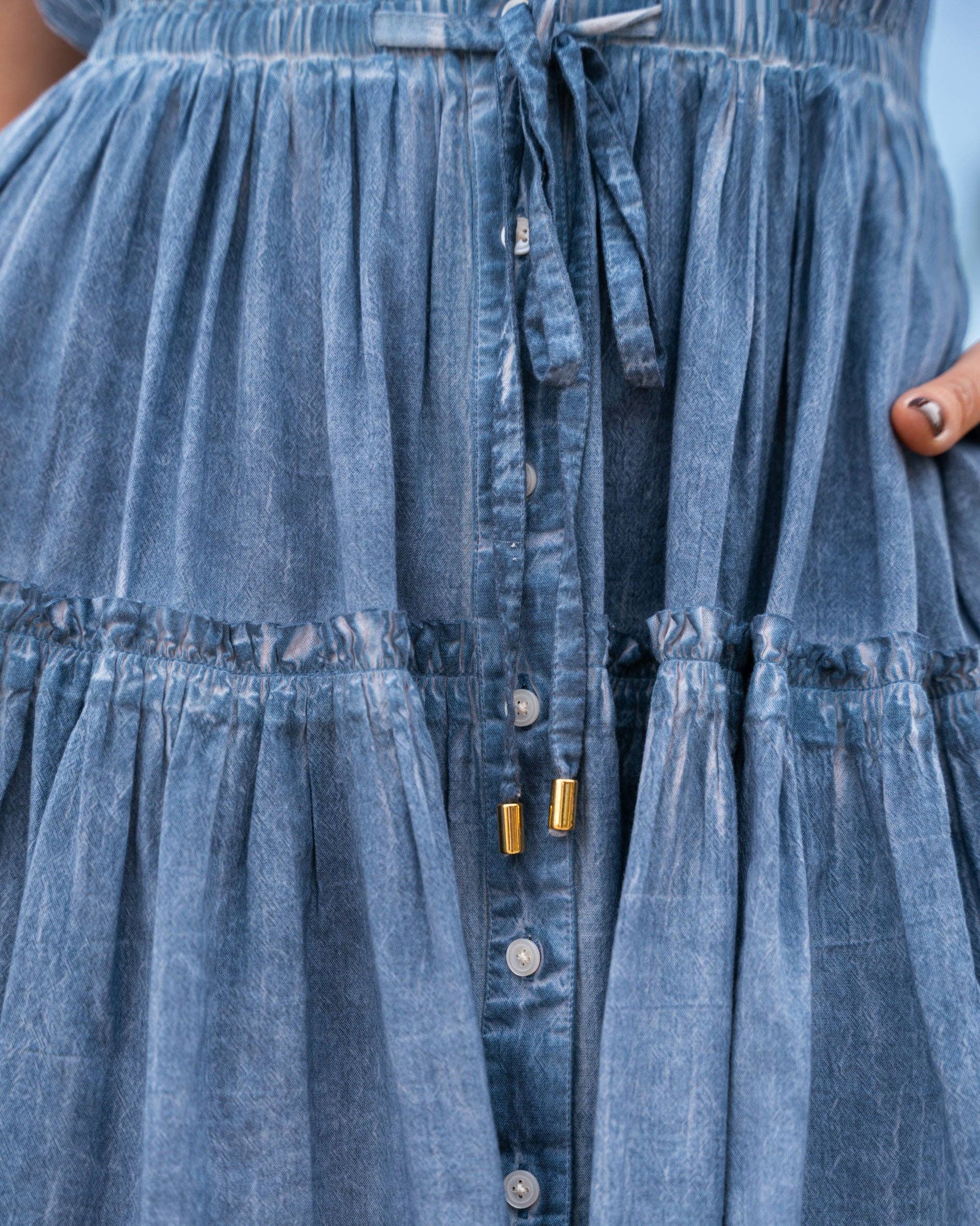 Charlotte Dress In Stonewash for wholesale on Faire4