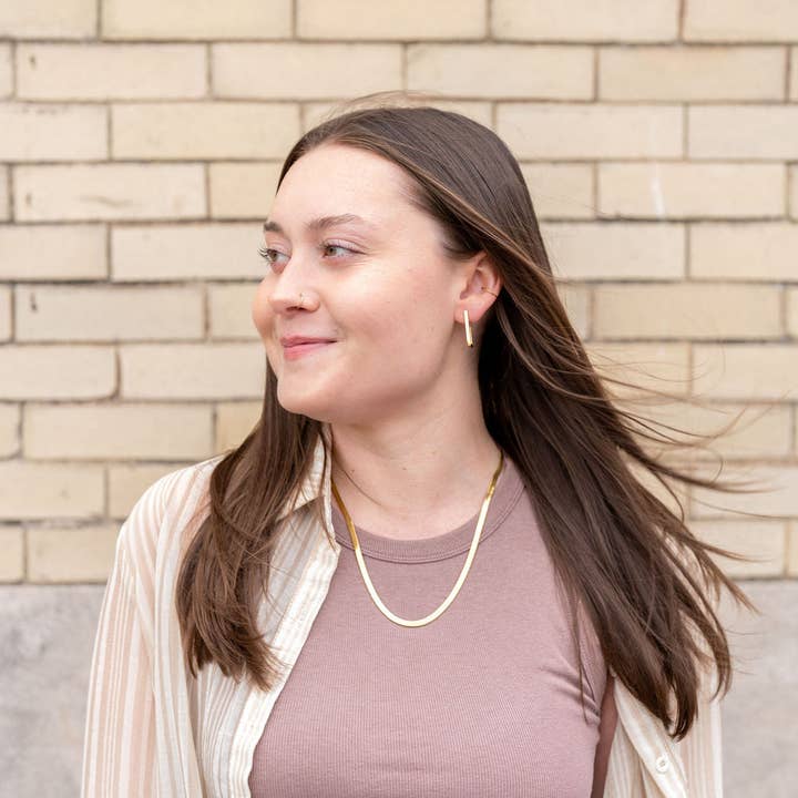 Spiffy & Splendid - Vente Collier maille et chaîne - Chaîne à chevrons dorée de luxe, 20 po14