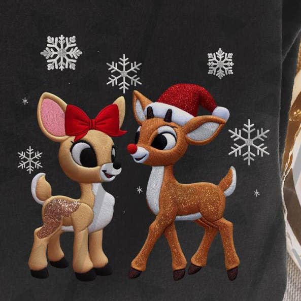 Christmas Deer With Snowflakes DTF Transfer for wholesale by K and M Designs