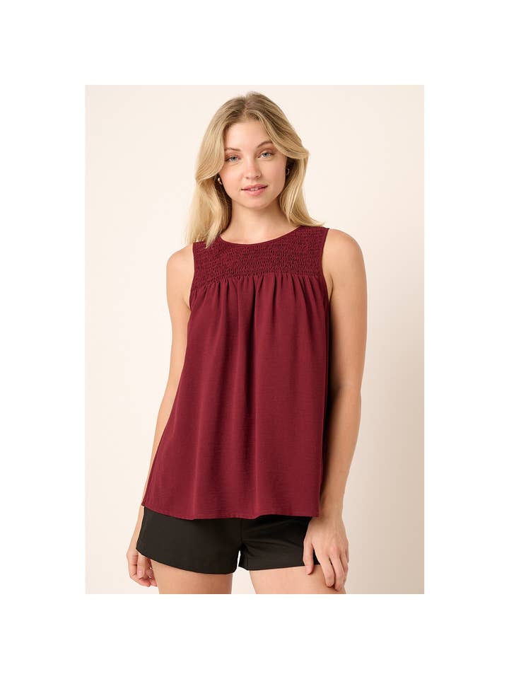 mittoshop - Wholesale Blouse - Women's - AIRFLOW SMOCKED YOKE SLEEVELESS BLOUSE6