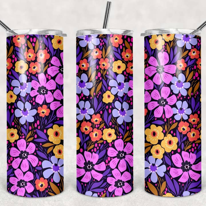 Lila Blumen-Becher für den Großhandel von Totally Tumblers LLC