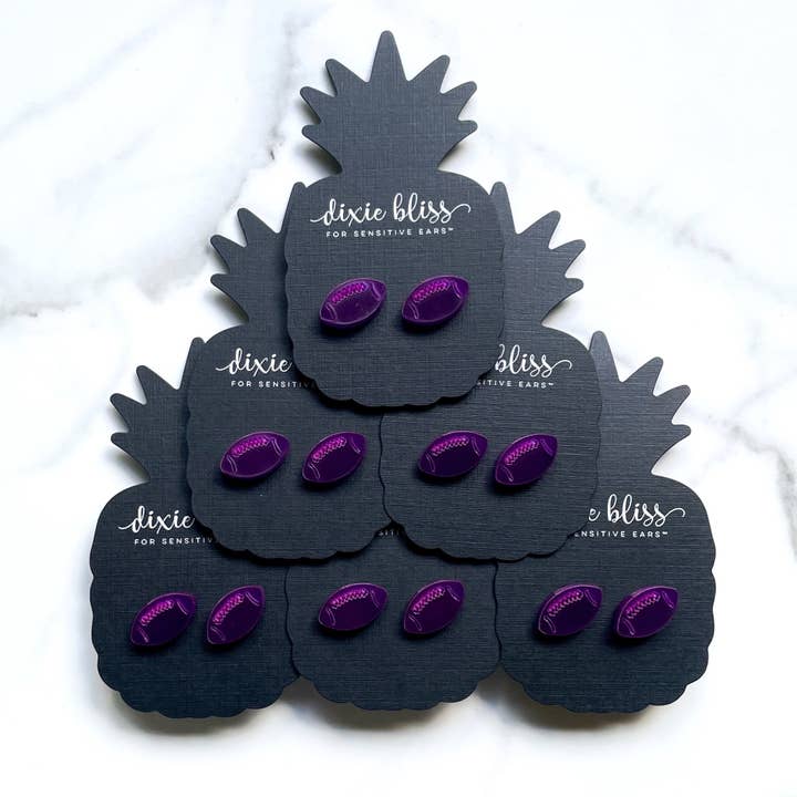 Dixie Bliss - Wholesale Stud/Post Earrings - Football Sport Team Stud Earrings - 12 colors!9