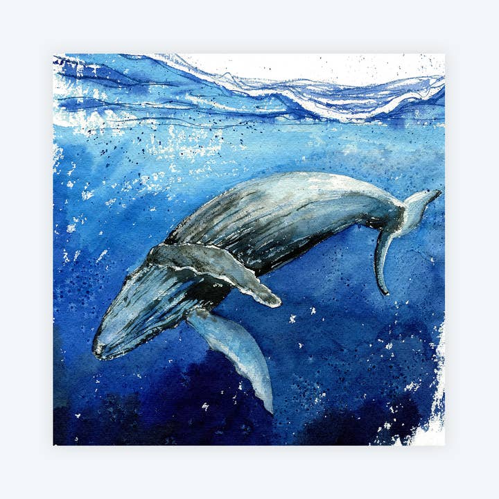 Elena Markelova Arts - Wholesale Art Print - Joy - Whale Watercolor Art Print0