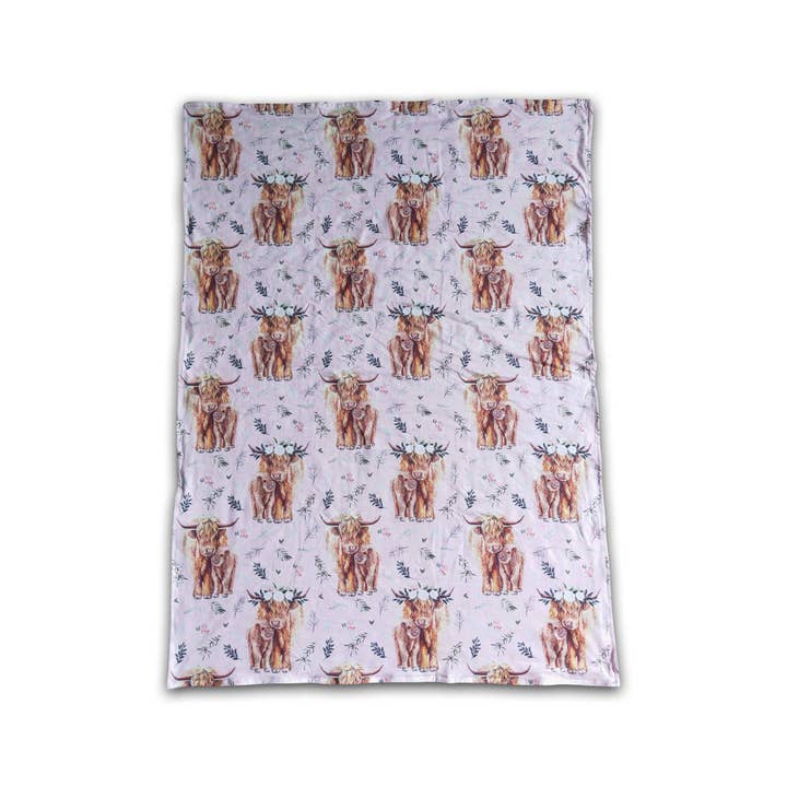 Yawoo Garments - Wholesale Bedding Blanket - Kids & Baby - Highland cow minky baby kids blankets1