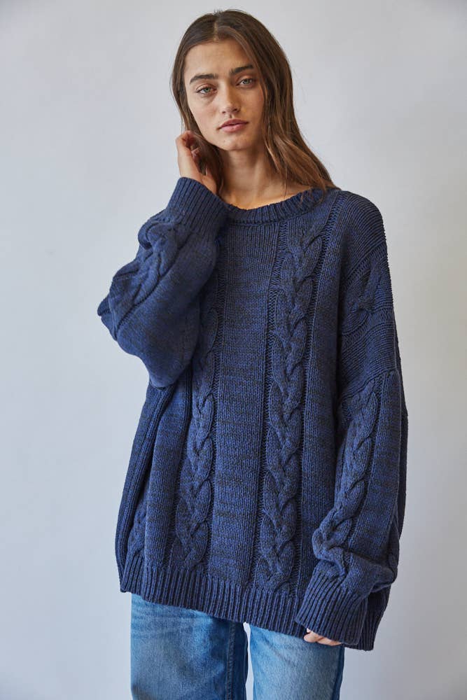 Creamon - Wholesale Knit Sweater - Women's - NSW3211-NAVY11