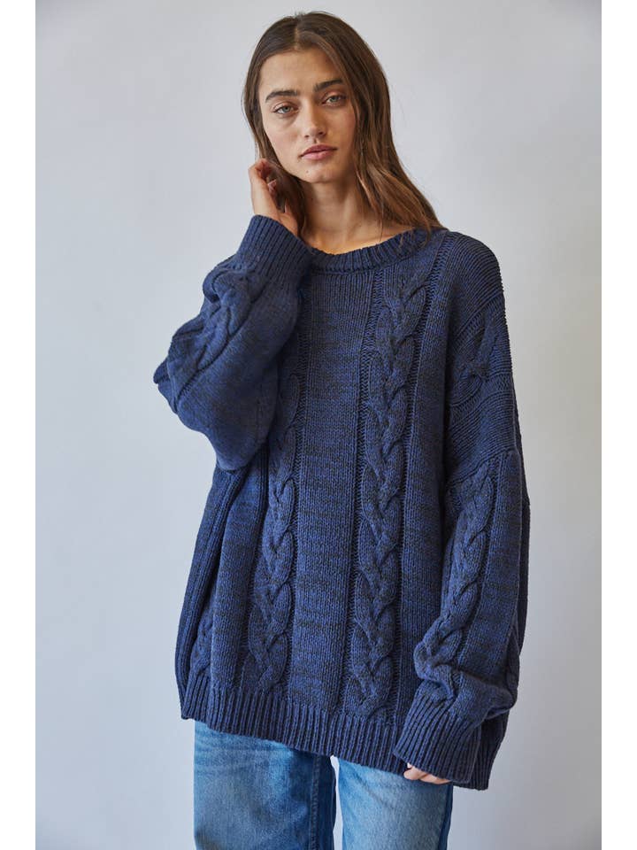 Creamon - Wholesale Knit Sweater - Women's - NSW3211-NAVY11