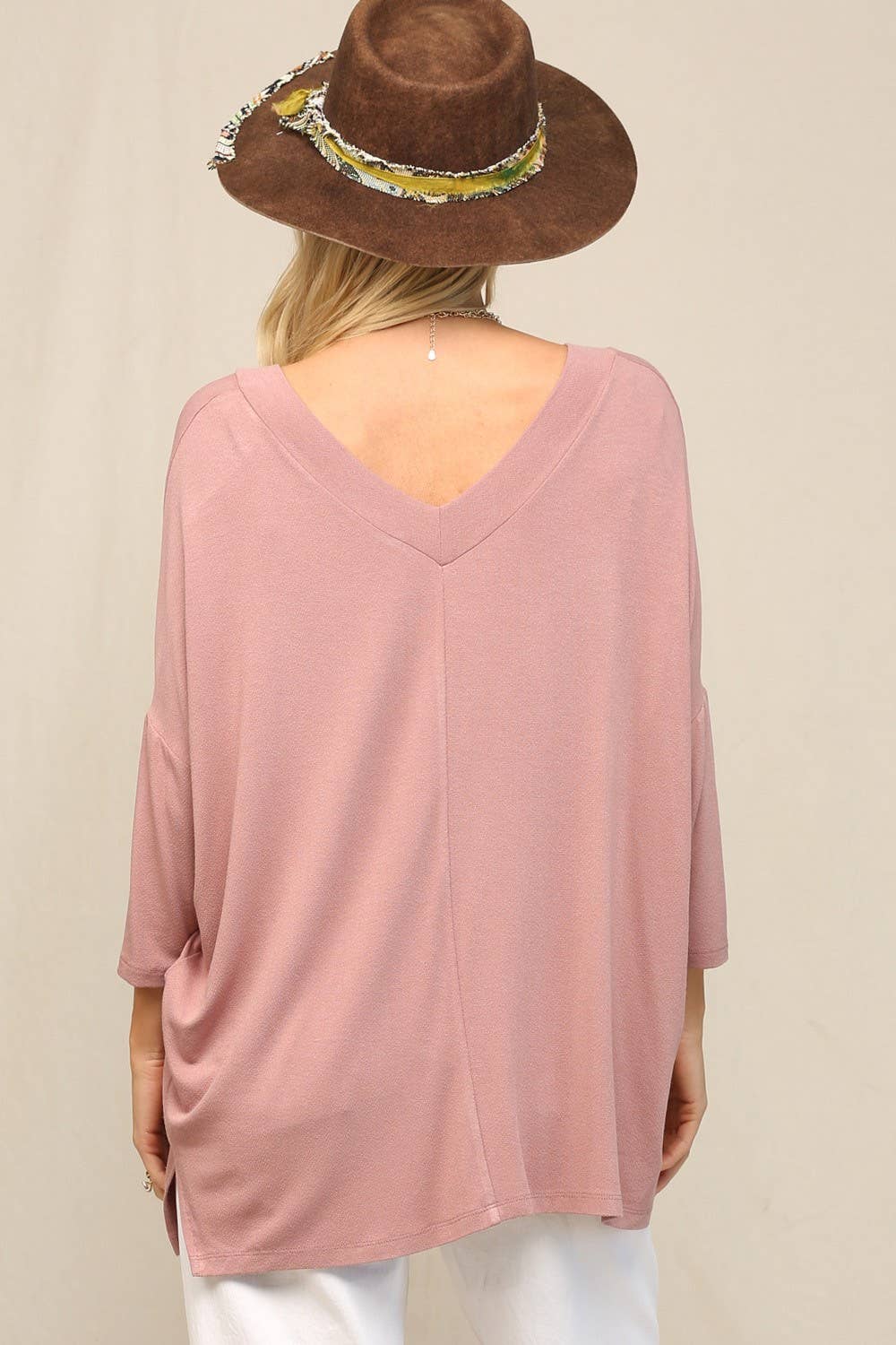 KyeMi - Vente Haut en maille – femme - Haut en maille à coupe ample avec col en V10