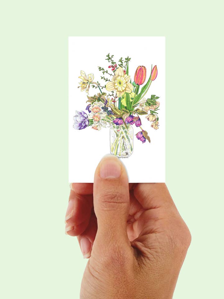 Florist Flat Card - First of Spring for wholesale by Vivid Cottage