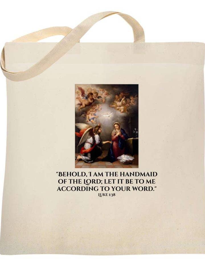 Lucas 1:38 Sierva del Señor Bolsa de Lona Católica 6714 para venta al por mayor de Sal Et Lux