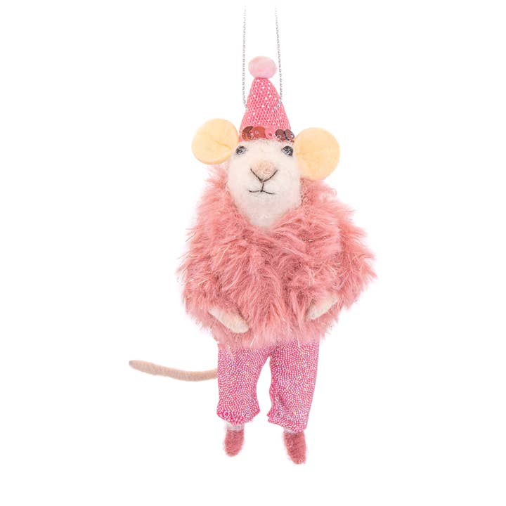 Decorazione Topo in Feltro alla Moda per la vendita all'ingrosso da parte di Sass & Belle Europe