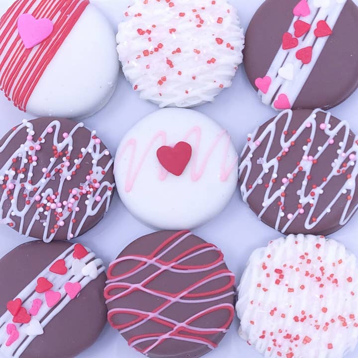 Valentine's Day Chocolate Covered Oreos - Singles for wholesale by Wild Angel Treats, LLC