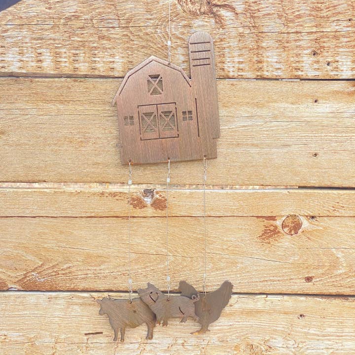 Barn Windchime for wholesale by Cut-n-rust LLC