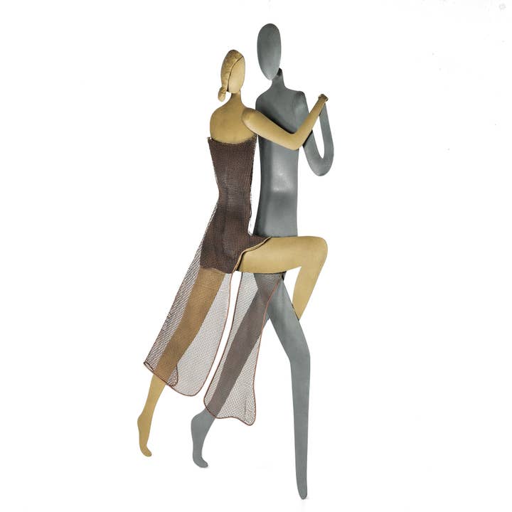 ARTIA LTD - Wholesale Sculpture - Tango Couple Figurine, Modern Metal Wall Art Decor - 50cm1