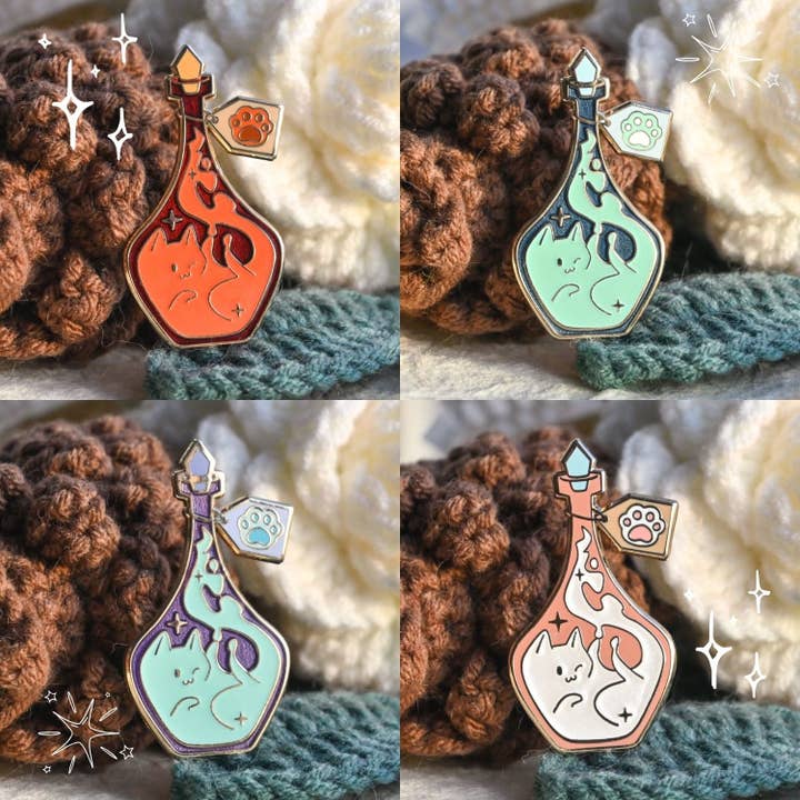 Potion Cat Enamel Pin for wholesale by Marshmeollow