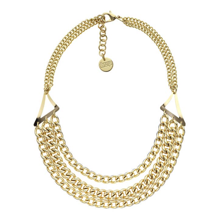 Collar de eslabones retorcidos EP de múltiples hilos de oro de 18 quilates para venta al por mayor de Luxe on Main LLC