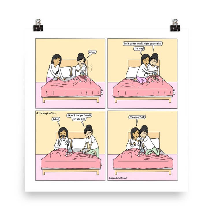 Es lohnt sich | Süße lesbische Beziehung | Stolz Geschenke | LGBTQ Comic-Druck für den Großhandel von Sesame But Different