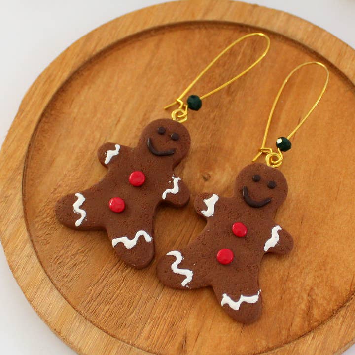 Øreringe med vedhæng af peberkagemand for engroshandel hos Sweets & Pearls