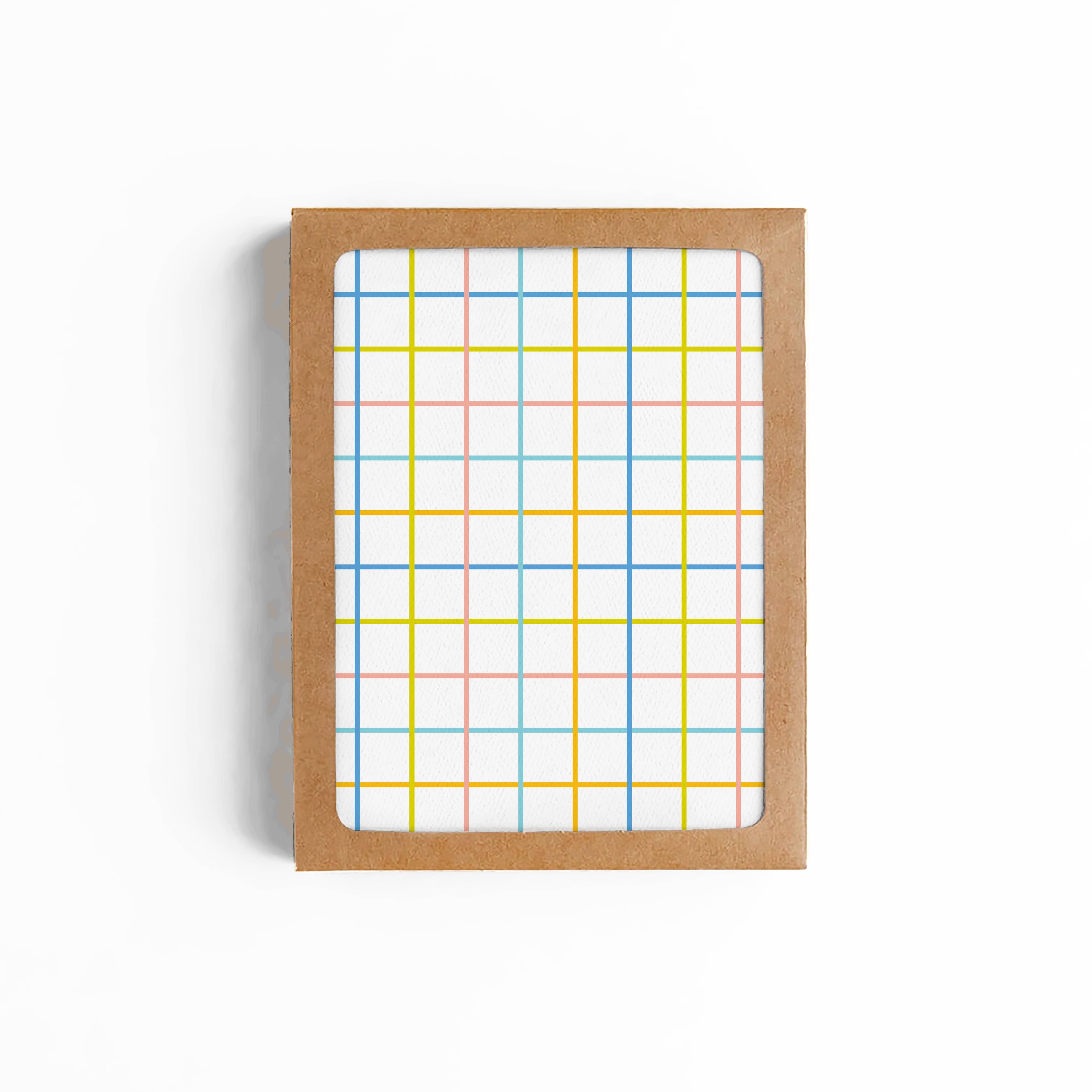 MELLOWWORKS - Wholesale Stationery/Notecard Set - Pastel Grid Blank Card-Boxed Set of 8