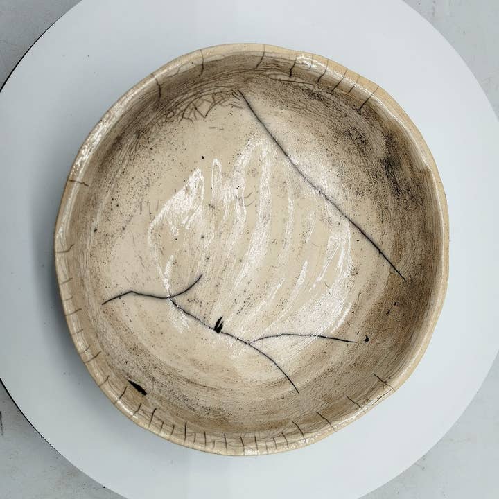 Isabelle Bedel - Sculpture Raku – Engroshandel Pyntetallerken/skål – Kop i terrakotta og raku