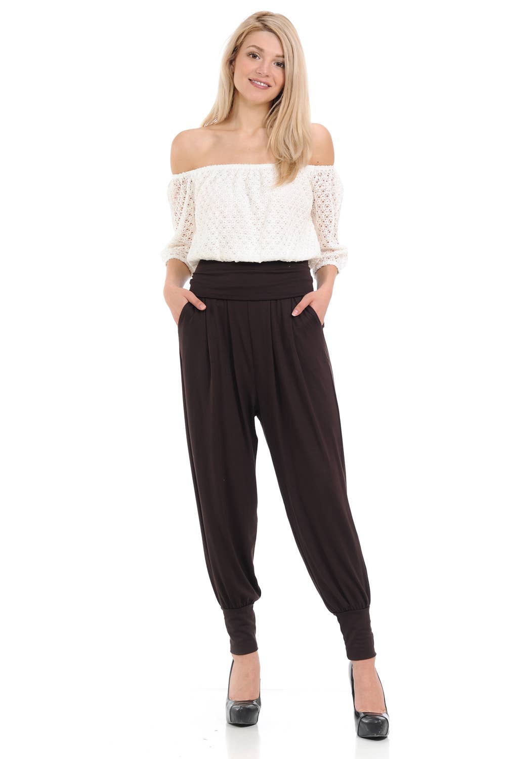 Allium - Wholesale Pants - Women's - Banded Waist Harem Joggers5