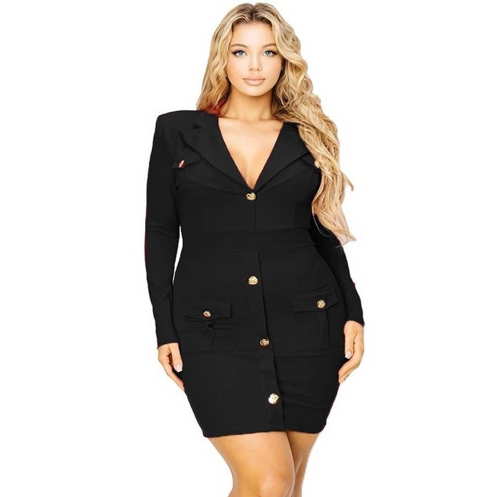 VESTIDO BLAZER PLUS EJECUTIVO ALLURE para venta al por mayor de Esmeray Clothing