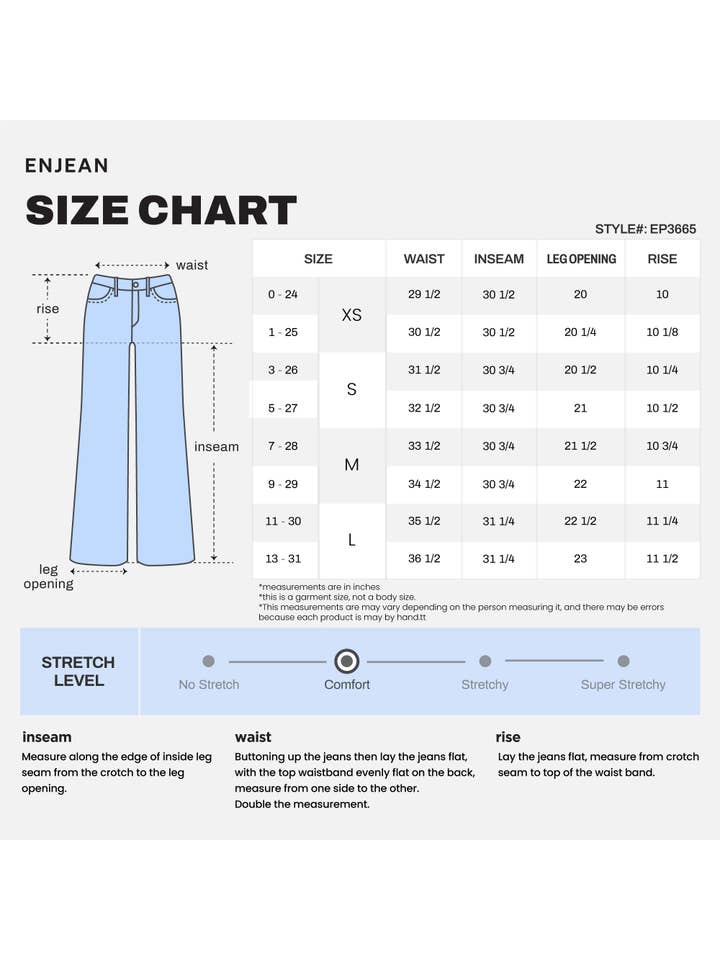 MEDIUM OPEN PACK Baggy Wide Jeans with Waist Band Lace WEP3665 for wholesale on Faire4