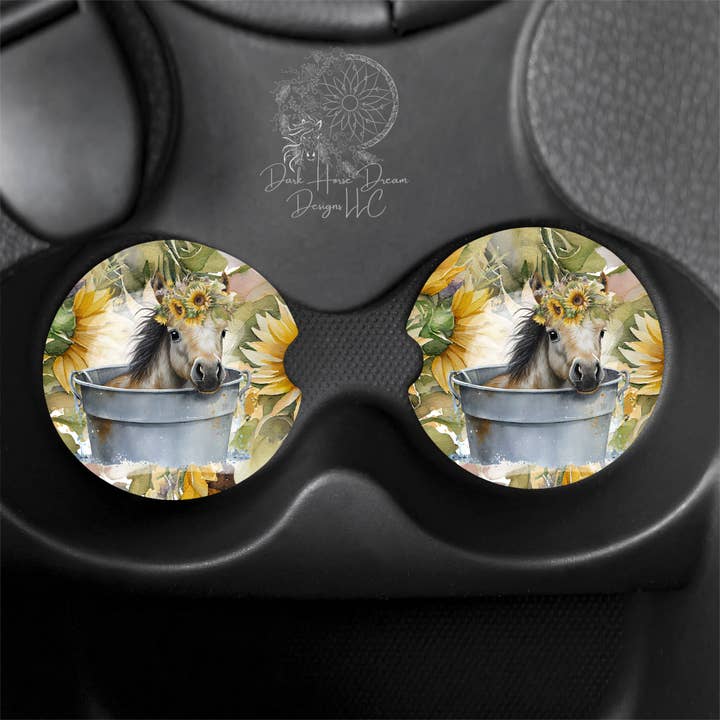 Dark Horse Dream Designs LLC - Wholesale Car coaster – women's - Baby Horse / Foal / Bath Time Car Coasters