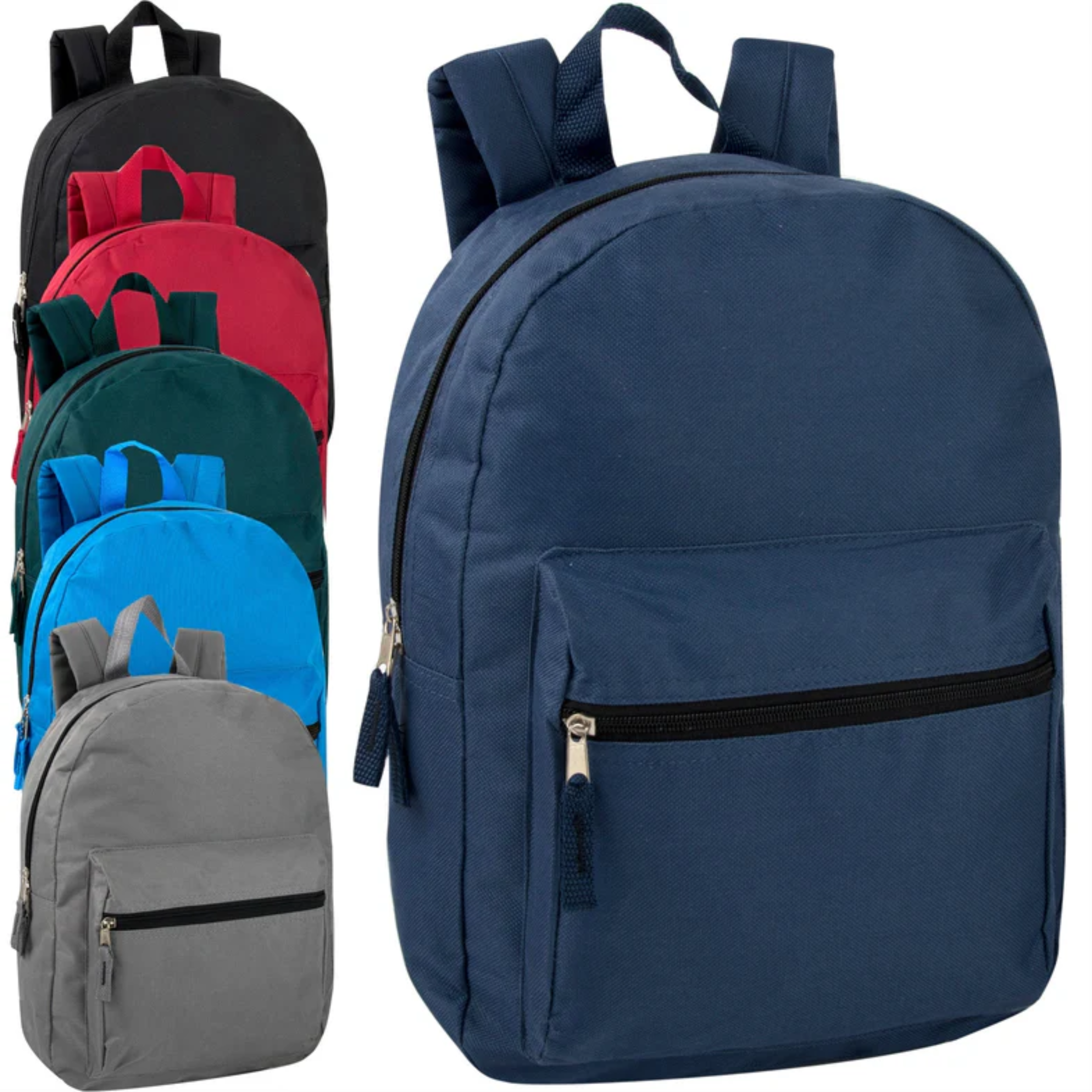 JSBlueRidge Toys - Wholesale Backpack - Kids - 15'' Basic Back To School Backpack For Kids- Assorted12