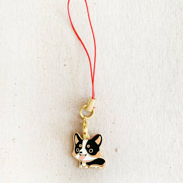 Charm smaltato - Portachiavi Corgi (Tricolore) per la vendita all'ingrosso da parte di Thousand Skies