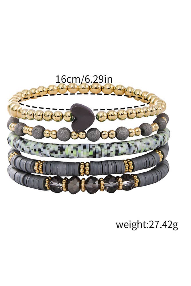 UNISHE – Engroshandel Perlearmbånd – Boho hjerte vedhæng perler armbånd MOQ 5stk ZK17693