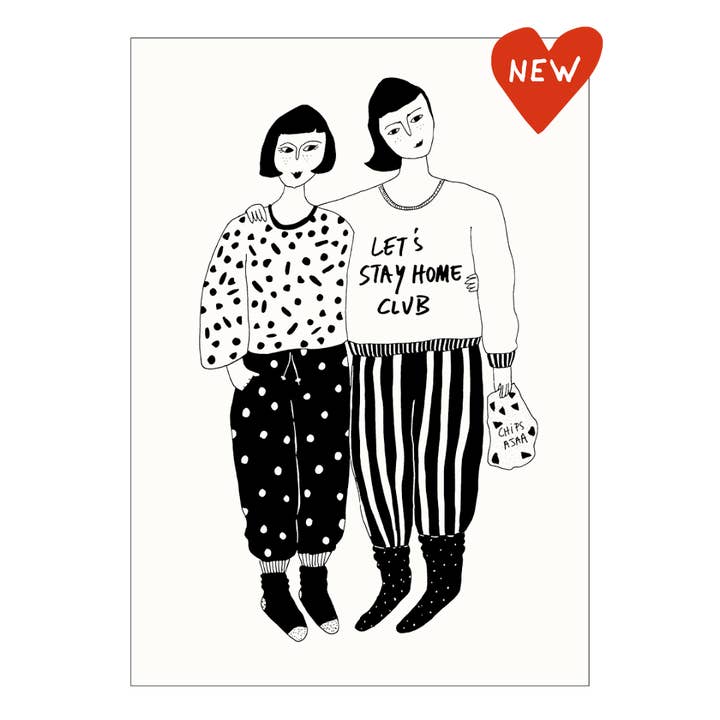 poster stay home club A4 for wholesale by helen b