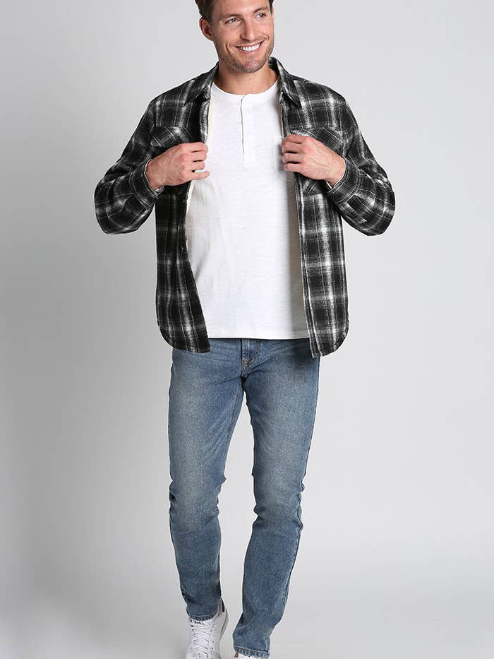 JACHS NY - Wholesale Shirt Jacket/Shacket - Men's - Sherpa Lined Flannel Shirt Jacket