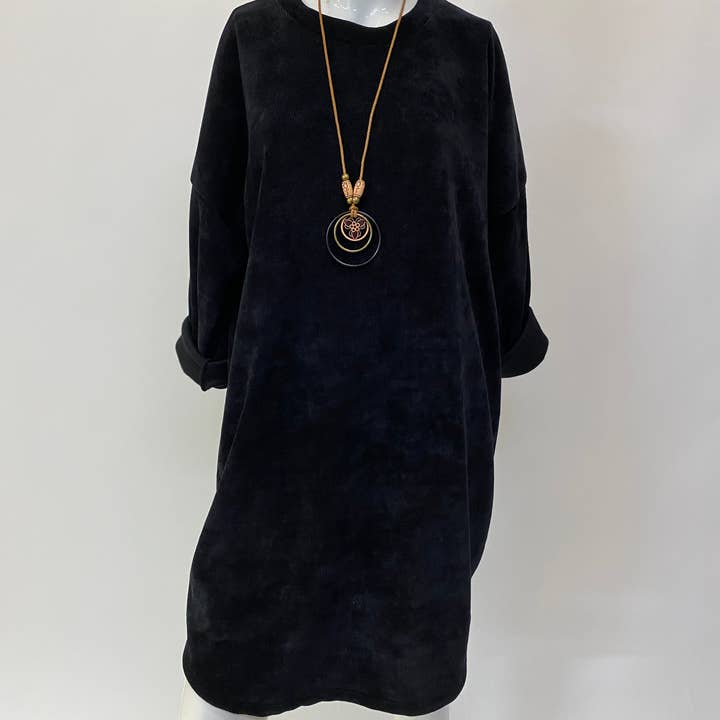 ORNELLA PARIS - Vente Robe – femme - Robe en velours avec collier SLV-R6363
2