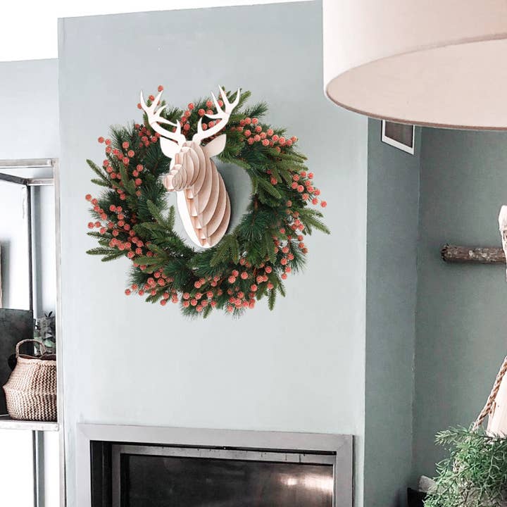 Larksilk - Wholesale Christmas Decoration - Beaded Red Berry Spray 25 Berries- 17" Christmas Collection3