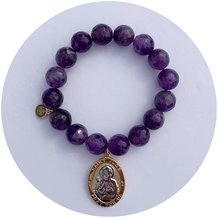 Ametista com São Judas por atacado de Oriana Lamarca Designs