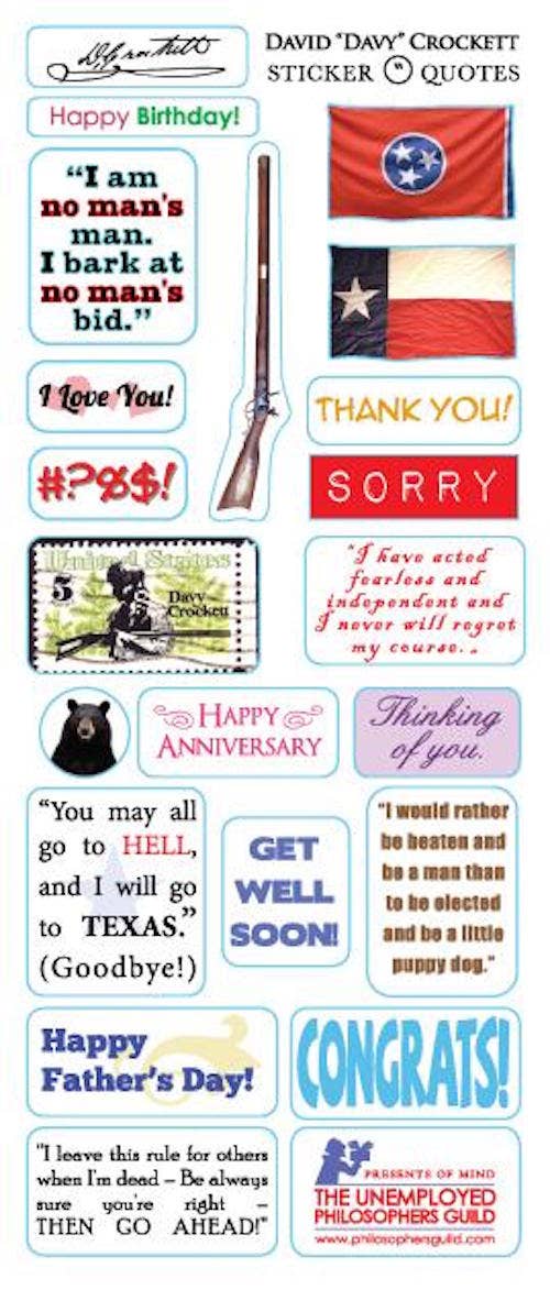 Unemployed Philosophers Guild - Vente Carte de vœux classique - Carte Davy Crockett2