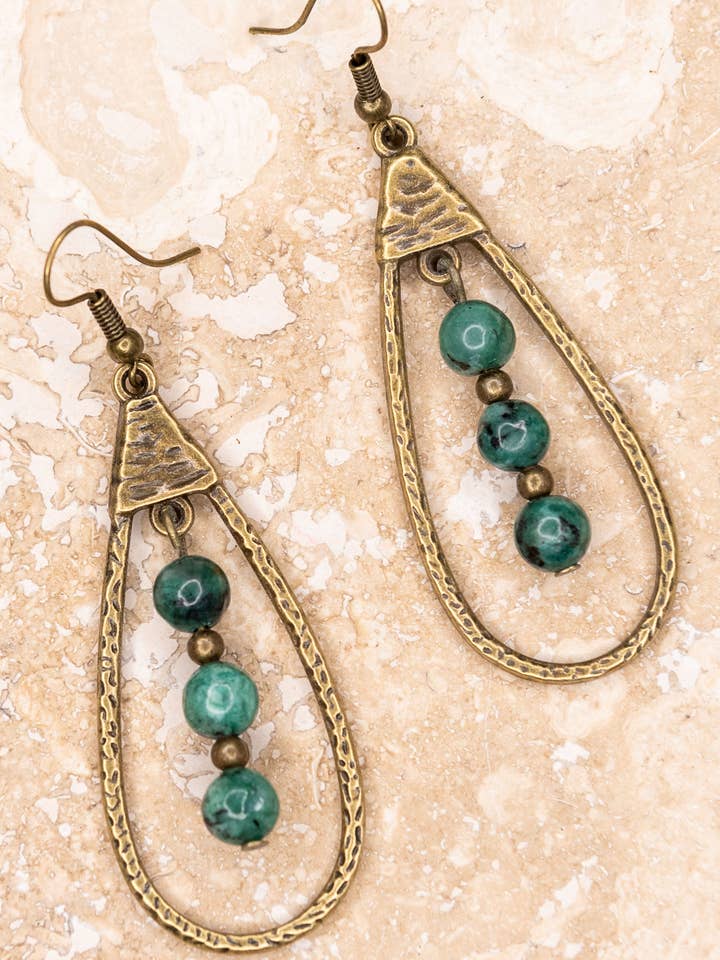 Sherri Earrings in African Turquoise for wholesale by Dylan Designs