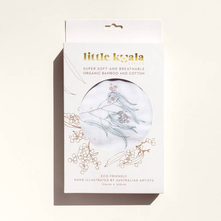Couvertures à emmailloter pour bébé Feuille de gomme à sucre biologique pour la vente par Little Koala Living