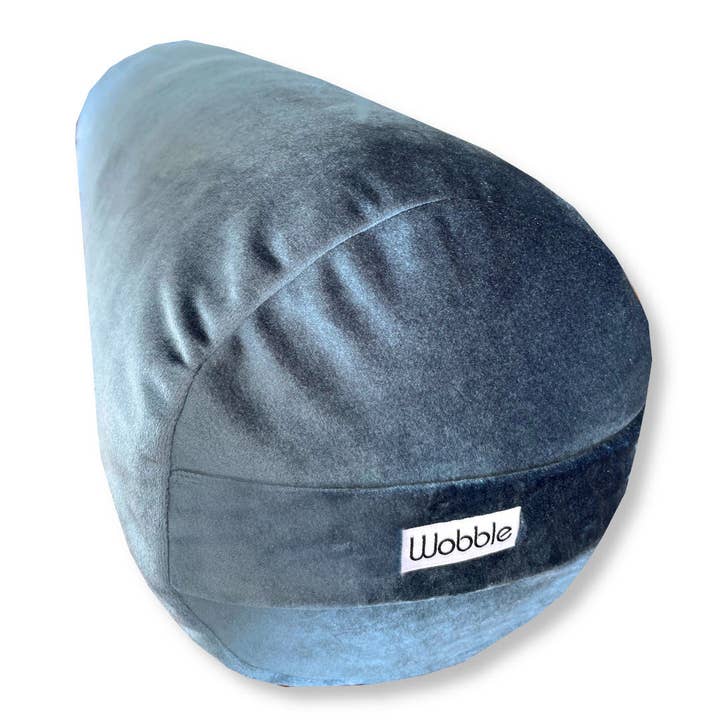 Ocean Blue Velvet Yoga Bolster for wholesale by Wobble Yoga