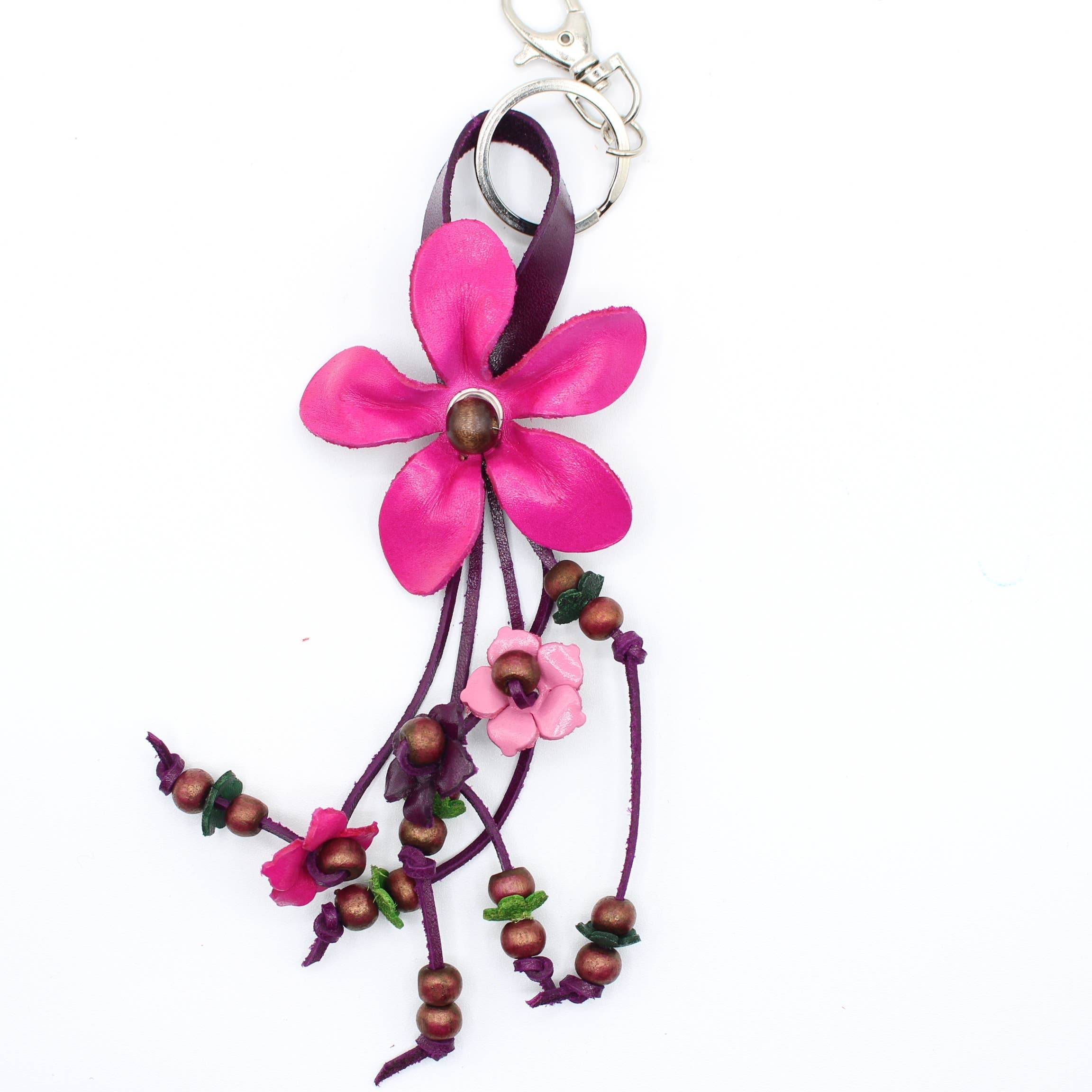 Sunflower Handmade leather inc - Vendita all'ingrosso Portachiavi - Donna - Portachiavi a forma di fiore in pelle, portachiavi, ciondolo da borsa2