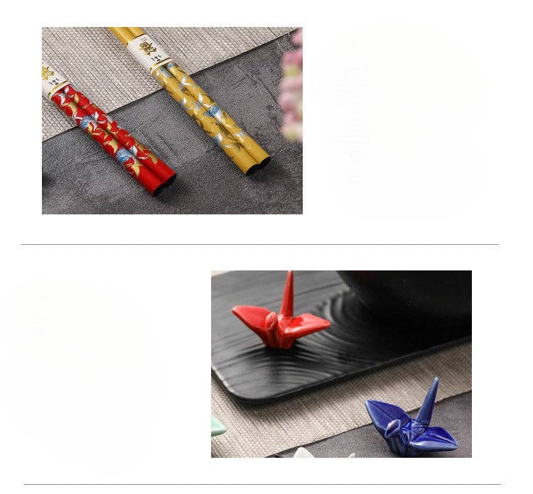 Gohobi （We cover U.S. import duties） - Wholesale Chopsticks - Gohobi A Set of 5 Pairs of Swan Wooden Chopsticks and Rests5