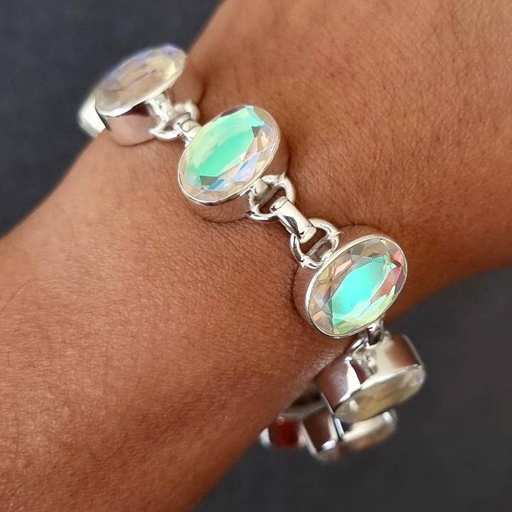 Stor mystisk kvicksilverdimma topasarmband | 925 silver, FQZBL4 för wholesale av Mistry Gems