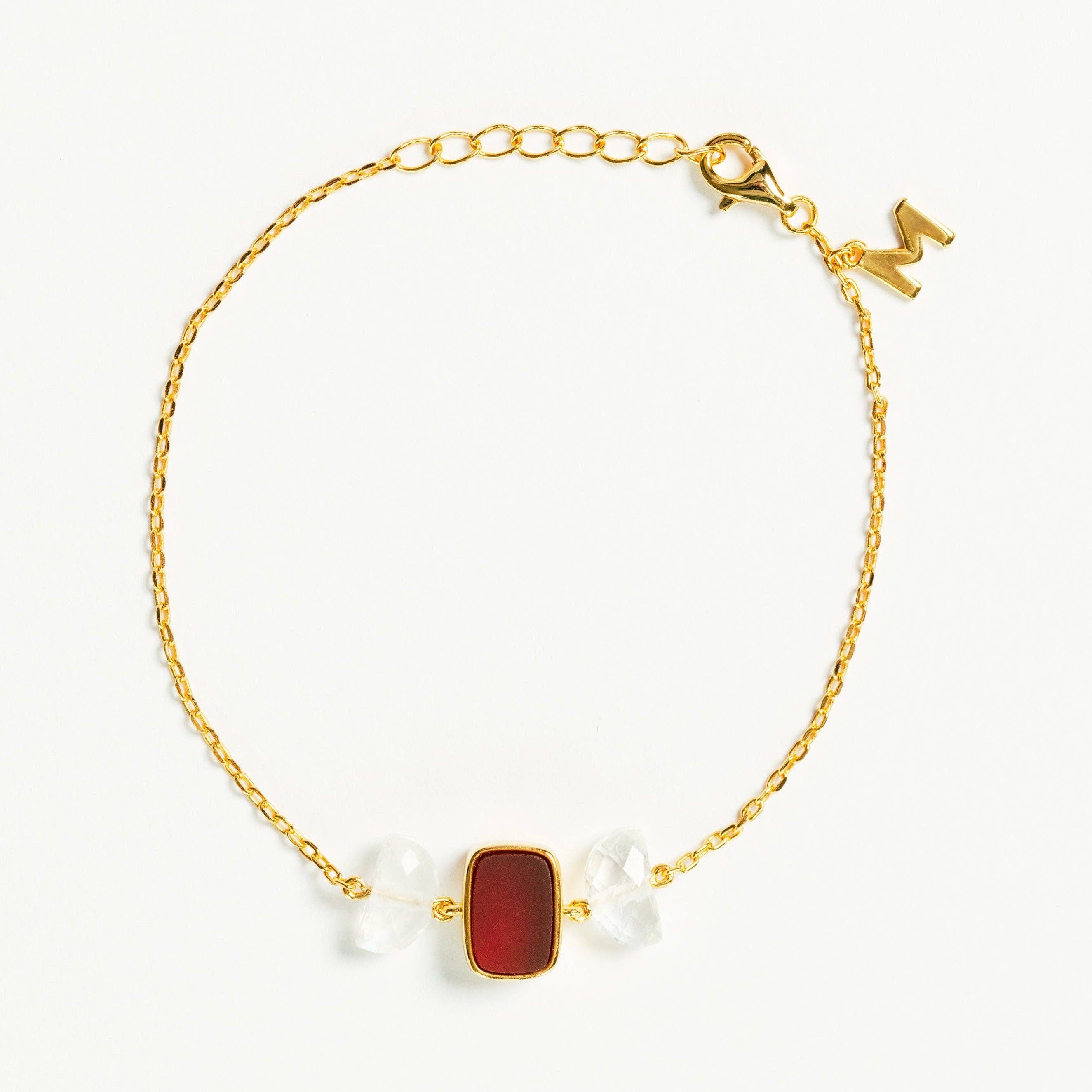 MAMASTE - Wholesale Charm/Dangle Bracelet - Healing & Bonding MAMASTE (Pink Agate)1