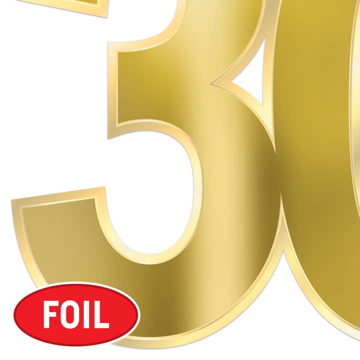 Beistle - Wholesale Party Sign/Banner - Foil Happy "30th" Birthday Streamer, 7¾" x 5'3