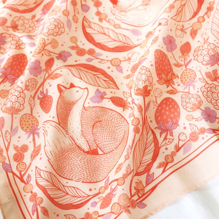 Fox&Berry Bandana Scarf (Blush) for wholesale by sol&mar art co.